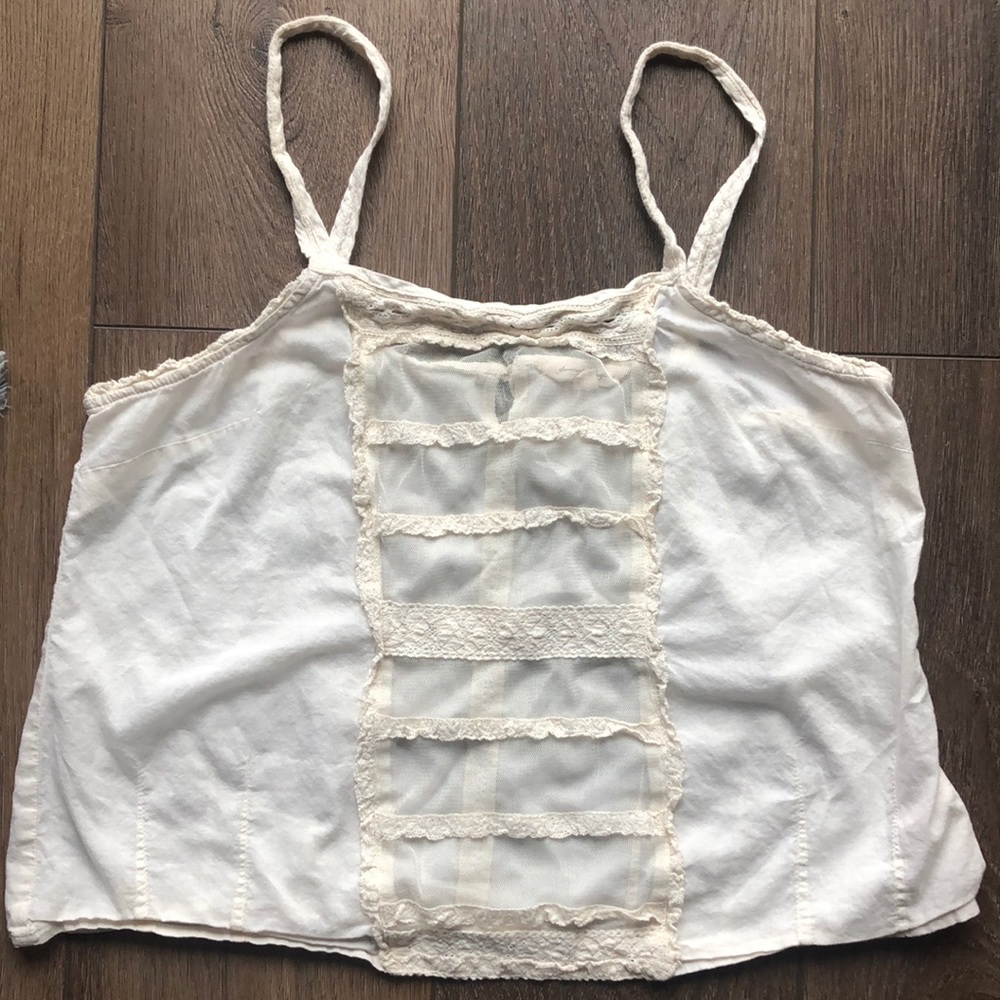 American Eagle off white crop tank small